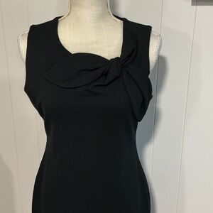 Banana Republic Black Midi Dress with Bow Accent